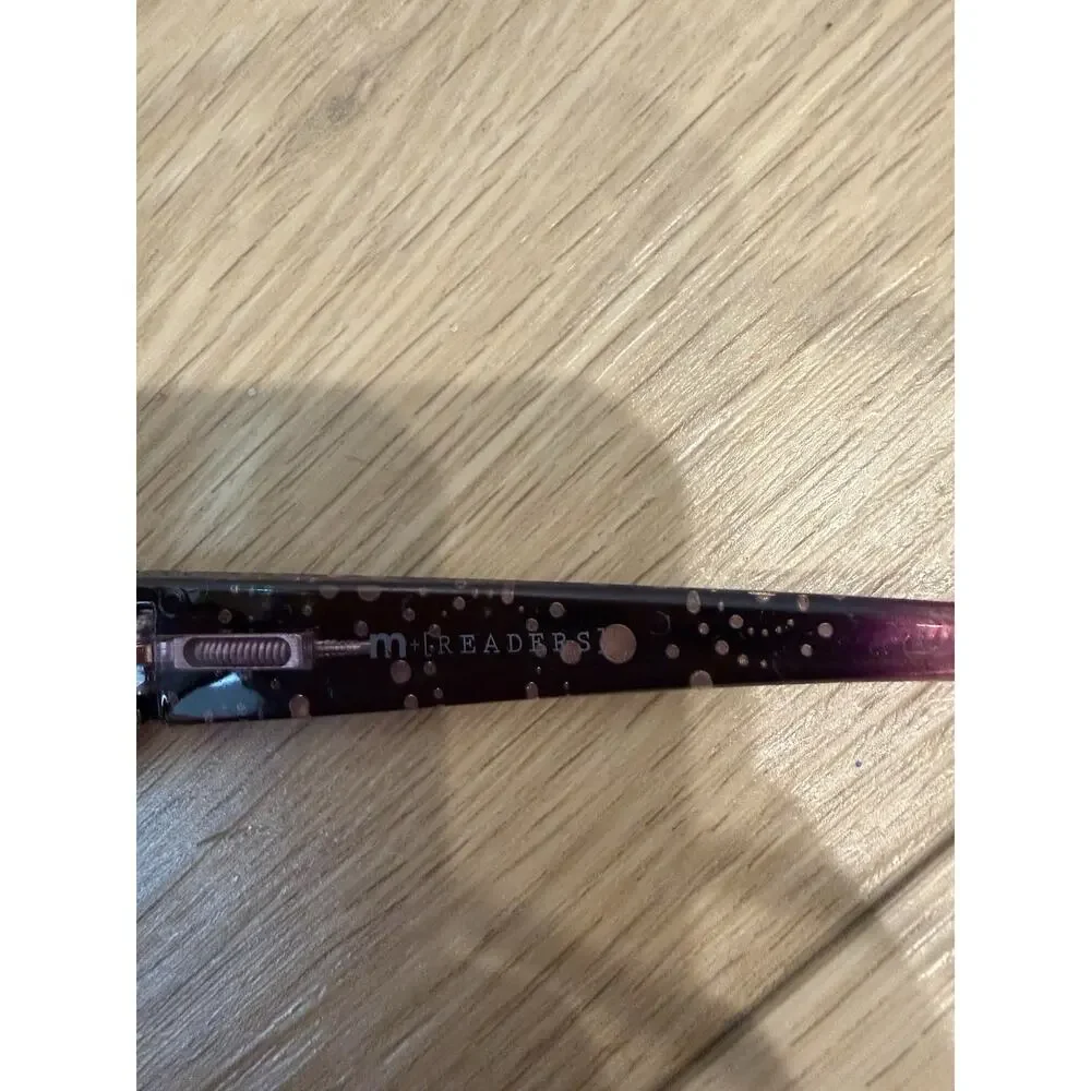 M Readers Amber Purp +3.25 Women's Reading Glasses With Rhinestones